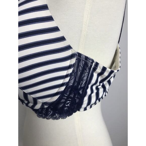 Cacique Lingerie Bra Boost Plunge Push Up Striped Underwire - Picture 5 of 9